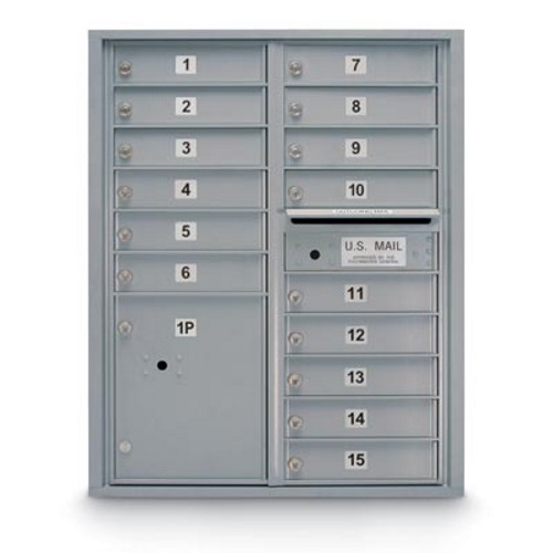 15 Door Standard 4C Mailbox with 1 Parcel Locker